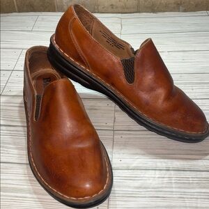 Born Men’s Brown Cognac Leather Shoe Casual Slip On Size 8